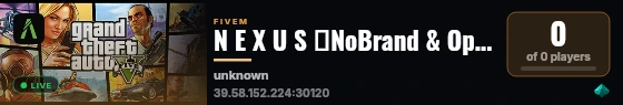 N E X U S ・NoBrand & Optimized RP Gamemode・ Buy now discord.gg/TCHUB live status badge