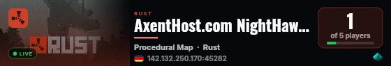 AxentHost.com NightHawk435 live status badge