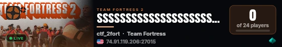 NFOservers.com - New server live status badge