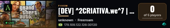 [DEV] ^2CRIATIVA.we^7 | discord.gg/cidadehaven live status badge
