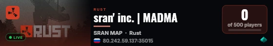 sran' inc. | MADMA live status badge