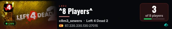 ^8 Players^ live status badge