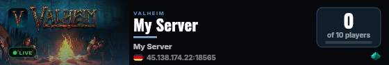 My Server live status badge