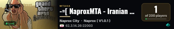 -=[ NaproxMTA - Iranian RPG Server ]=- live status badge