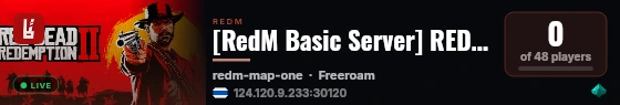 [RedM Basic Server] REDM_SERVER live status badge