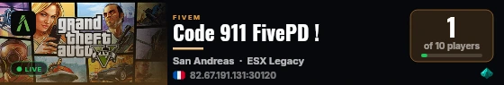 Code 911 FivePD ! live status badge