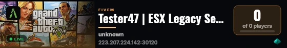 Tester47 | ESX Legacy Server live status badge