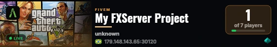 My FXServer Project live status badge