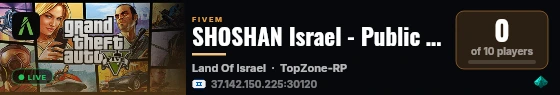 SHOSHAN Israel - Public RolePlay live status badge