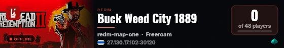 Buck Weed City 1889 live status badge