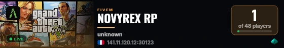 NOVYREX RP live status badge