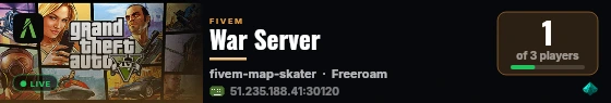 War Server live status badge