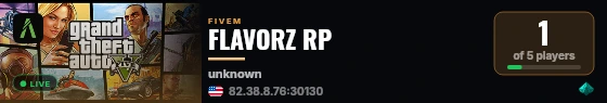 FLAVORZ RP live status badge