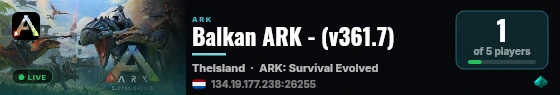 Balkan ARK - (v361.7) live status badge
