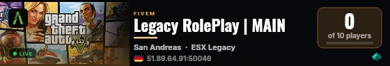 Legacy RolePlay | MAIN live status badge