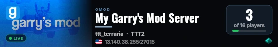 My Garry's Mod Server live status badge