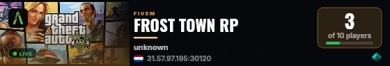 FROST TOWN RP live status badge