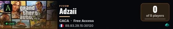 Adzaii live status badge