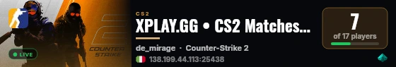 XPLAY.GG • CS2 Matches #356 live status badge