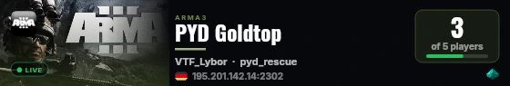PYD Goldtop live status badge