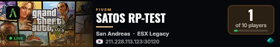 SATOS RP-TEST live status badge