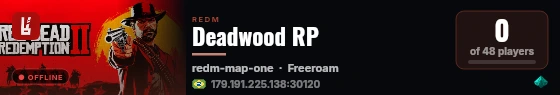 Deadwood RP live status badge