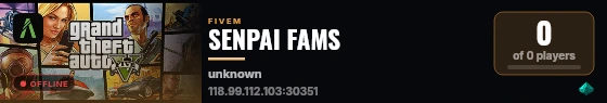 SENPAI FAMS live status badge