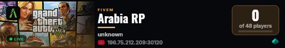 Arabia RP live status badge