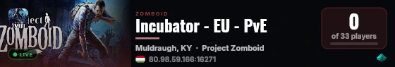 Incubator - EU - PvE live status badge