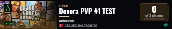 Devora PVP #1 TEST live status badge