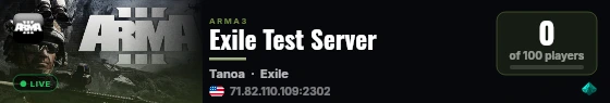 Exile Test Server live status badge