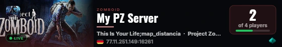 My PZ Server live status badge