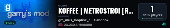 KOFFEE | METROSTROI [RP] live status badge