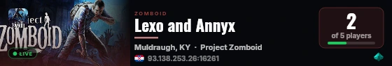 Lexo and Annyx live status badge