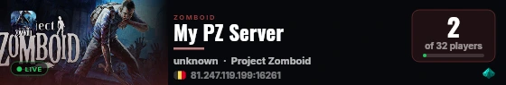My PZ Server live status badge