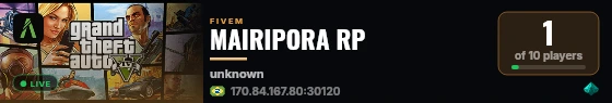 MAIRIPORA RP live status badge