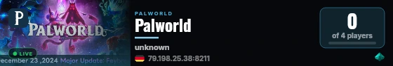 Palworld live status badge