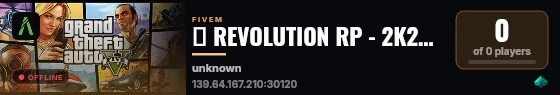 💀 REVOLUTION RP - 2K26 💀 | www.revolutionrp.es live status badge