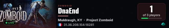 DnaEnd live status badge