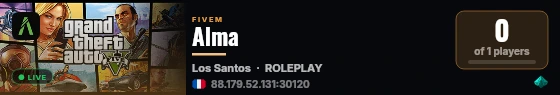 Alma live status badge