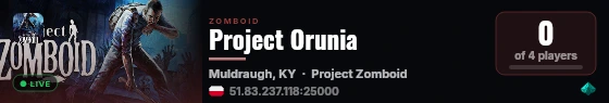 Project Orunia live status badge