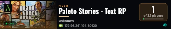 Paleto Stories - Text RP live status badge