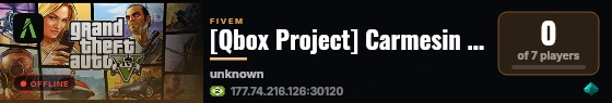 [Qbox Project] Carmesin Server live status badge