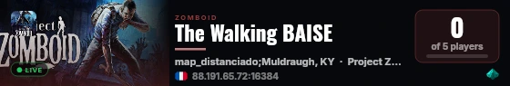 The Walking BAISE live status badge