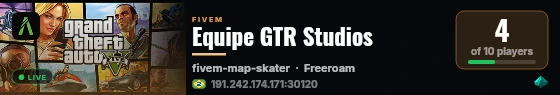 Equipe GTR Studios live status badge