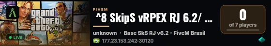  ^8 SkipS vRPEX RJ 6.2/ discord.gg/ZzjSfmdaVG live status badge