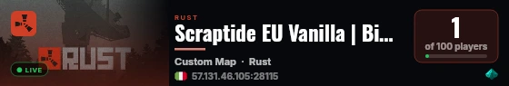 Scraptide EU Vanilla | Biweekly live status badge