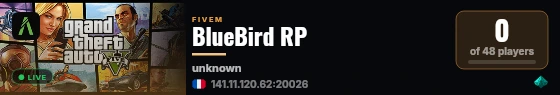 BlueBird RP live status badge