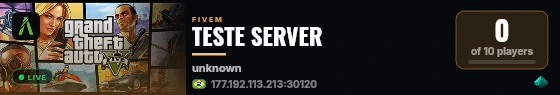 TESTE SERVER live status badge