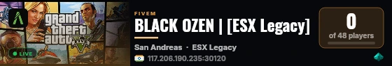 BLACK OZEN | [ESX Legacy] live status badge